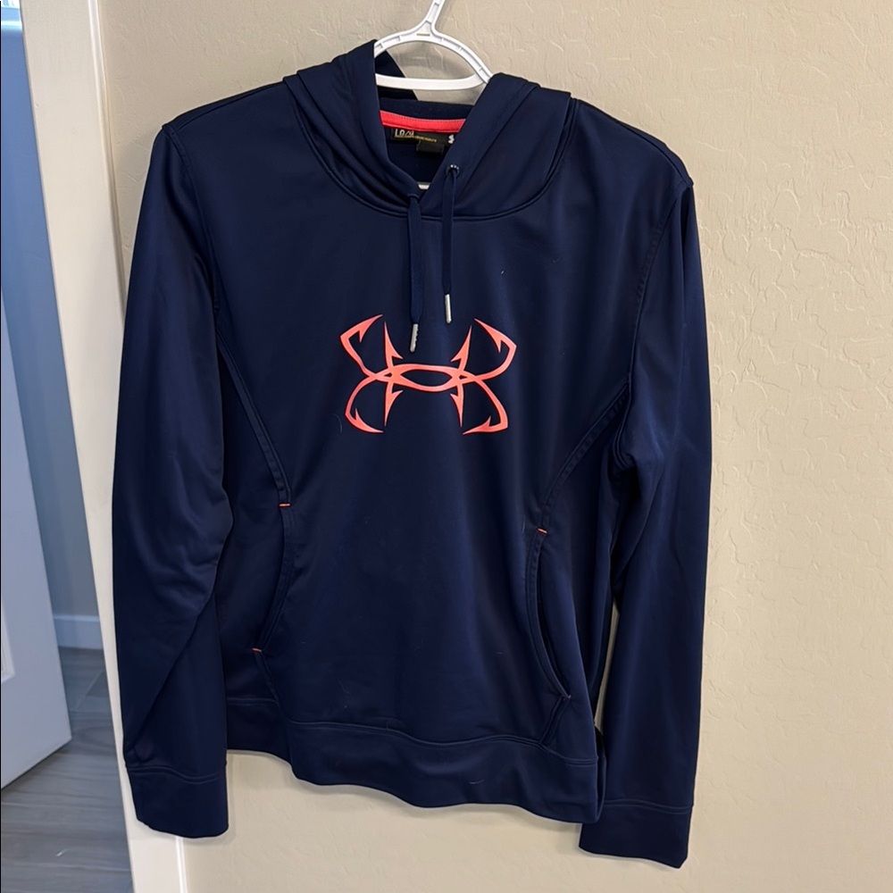 Under Armour Navy Hoodie with Pink Logo